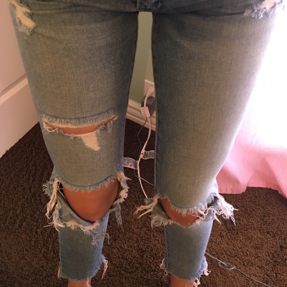 distressed jeans